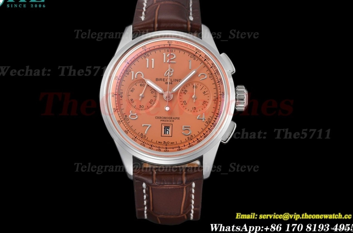 Brown Chronograph Mod B01 Premier SS LE A7750 V2 42mm Reddish Dial BLSF 0330